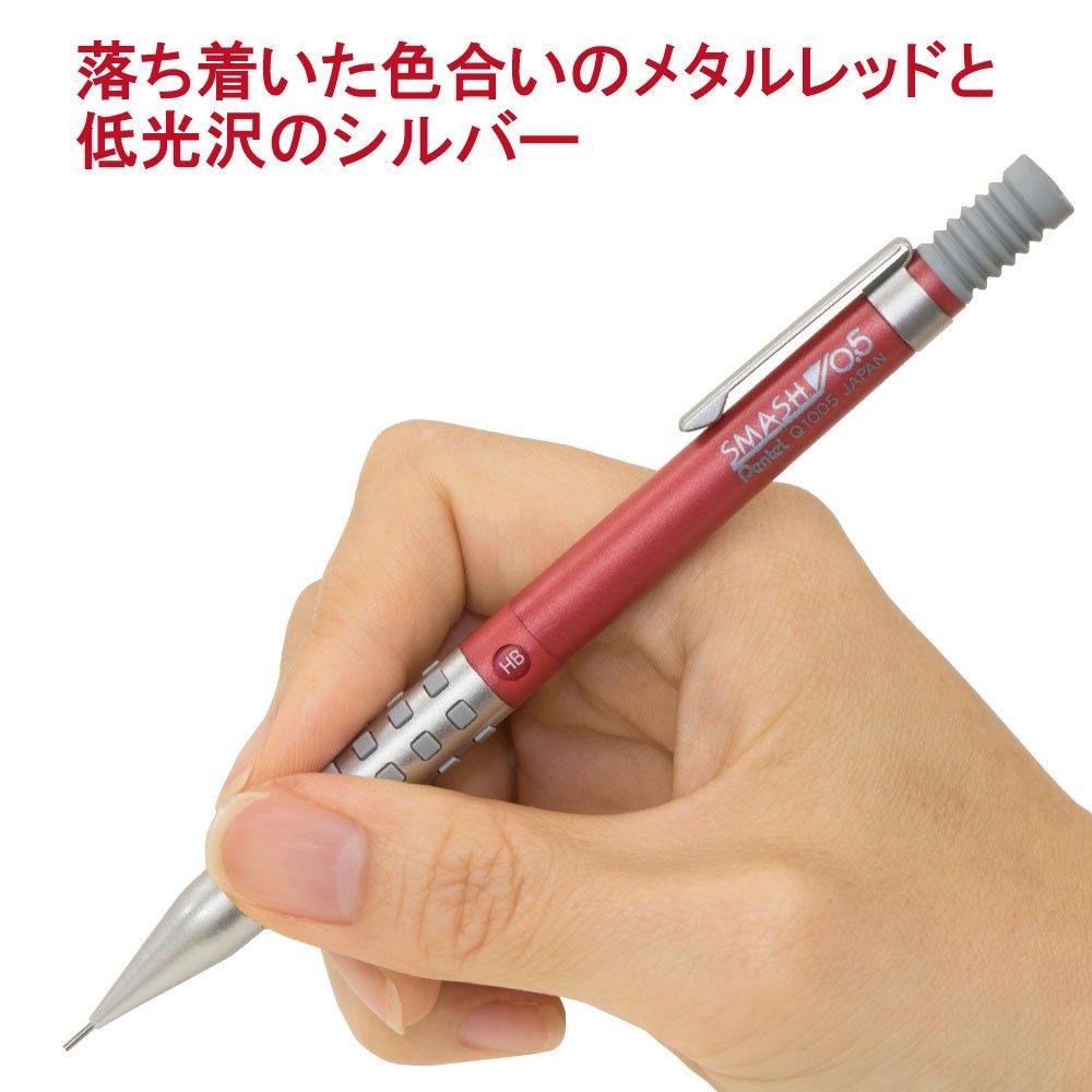 Механический металлический красный карандаш Pentel Smash, 0,5 мм, Q1005-13A,
