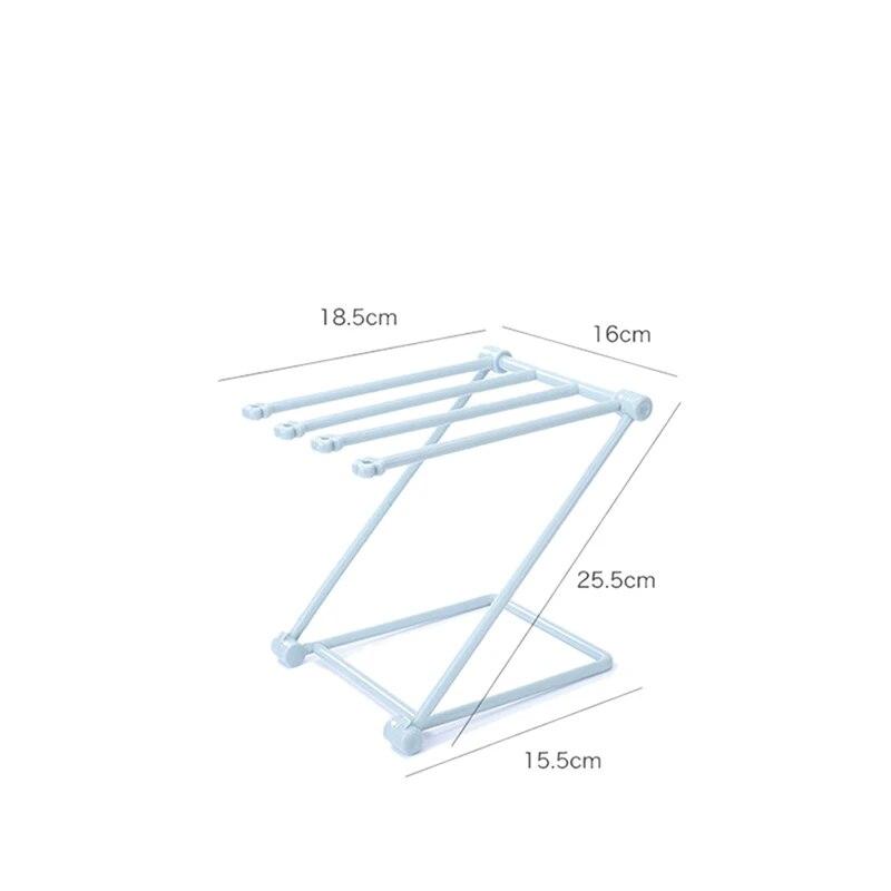 Folding Cloth Storage Rack Bottle Drying Rack Countertop Dishcloth Cleaning Dryer Drainer Storage Shelf Cup Hanging Holder