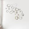 26/24pcs Geometric Circle Mirror Wall Sticker DIY Home Background Bedroom Decor 3D Accessories Stereo Removable Round Mirror