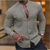 Европейская и американская мужская рубашка на четыре сезона, с длинным рукавом, повседневная деловая рубашка, повседневная одежда однотонной расцветки