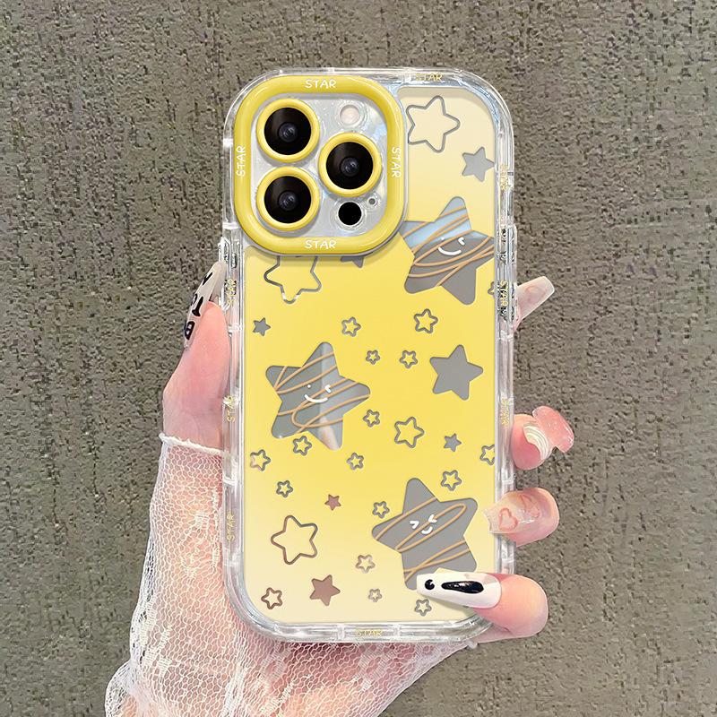 Подходит для Apple 15 Чехол для мобильного телефона Iphone14promax Gradient Star Smiley Face 13 Mirror 12 Full-inclusive Lens для женщин