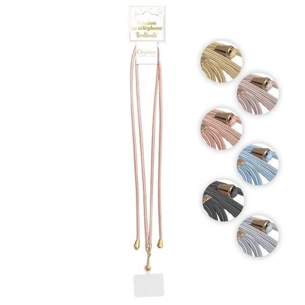 Necklace with Cord for Cell Phone Smartphone Pastel Light Gray