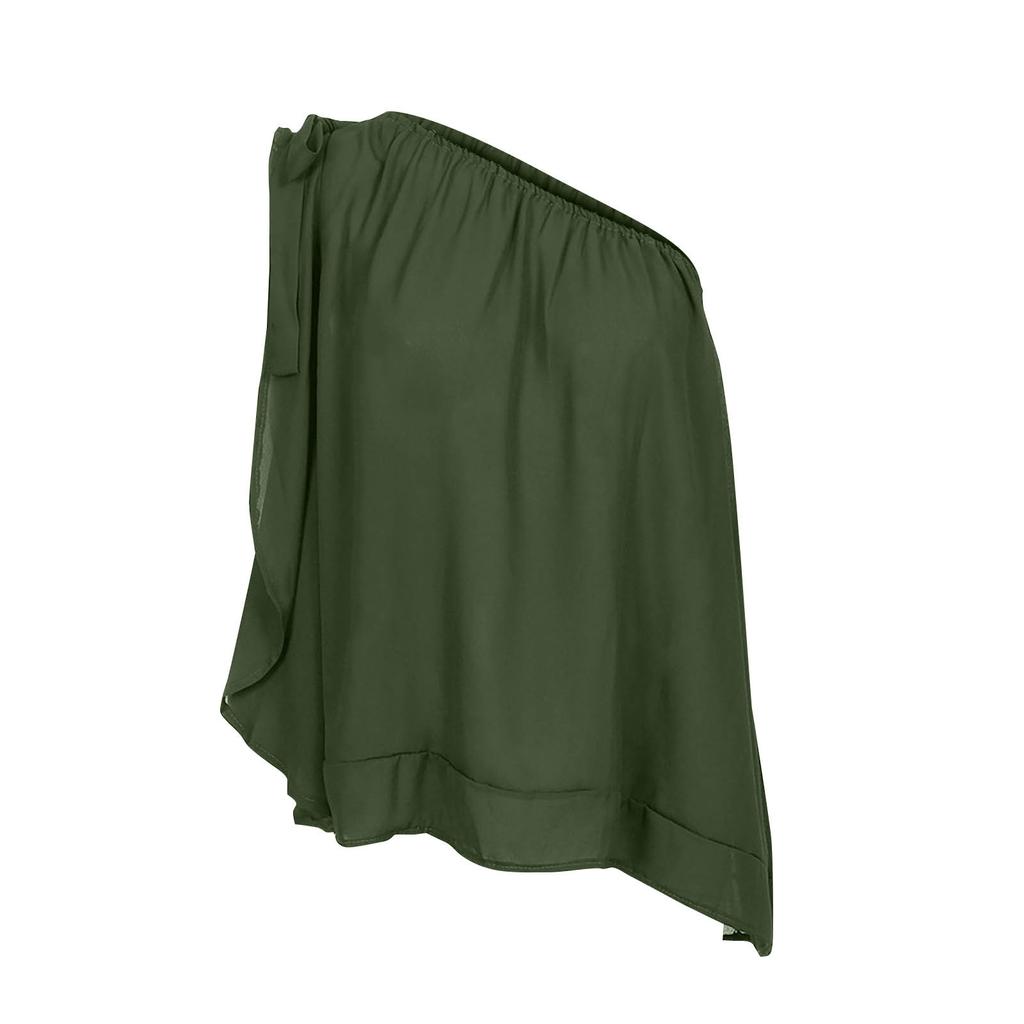 Женская модная шифоновая футболка с открытыми плечами, без рукавов, повседневные топы, блузка