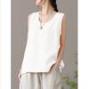 Летняя повседневная женская хлопковая майка без рукавов с круглым вырезом
