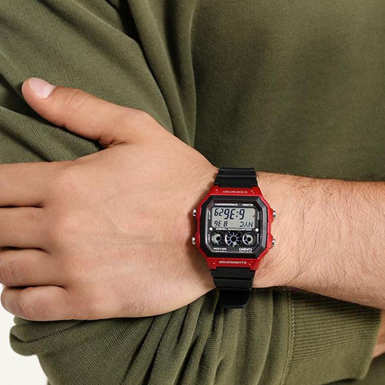 Casio Youth Series Square Dial Digital Classic Retro Waterproof Quartz Movement Resin Strap Watch Men watches Black AE-1300WH-4A