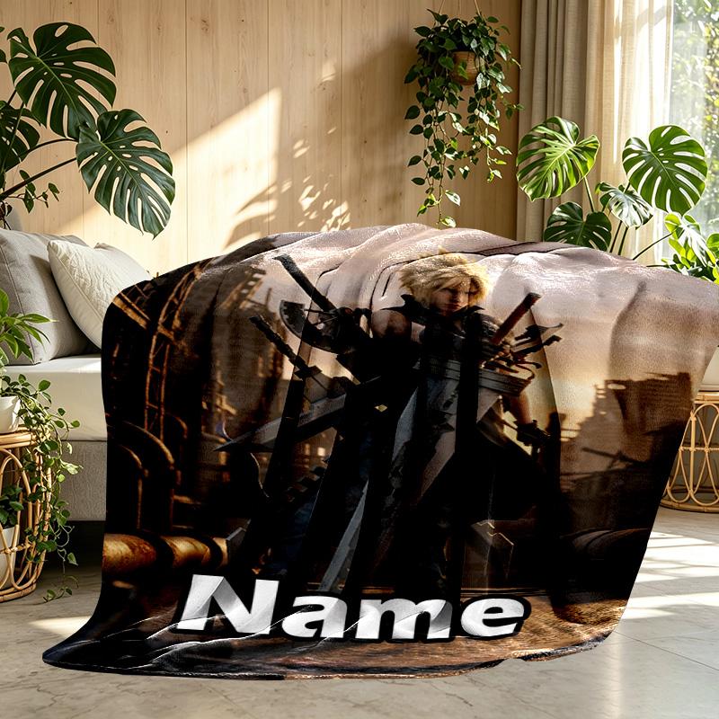 Custom Name Personalized Final Fantasy Print Blanket, Home Decor, Bedroom, Sofa, Camping, Couch, Gifts for Birthday ChristmasEnthusiasts
