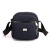 Trendy Nylon Multi-Layer Zipper Crossbody Bag - Simple, Lightweight, and Casual Solid Color Shoulder Bag