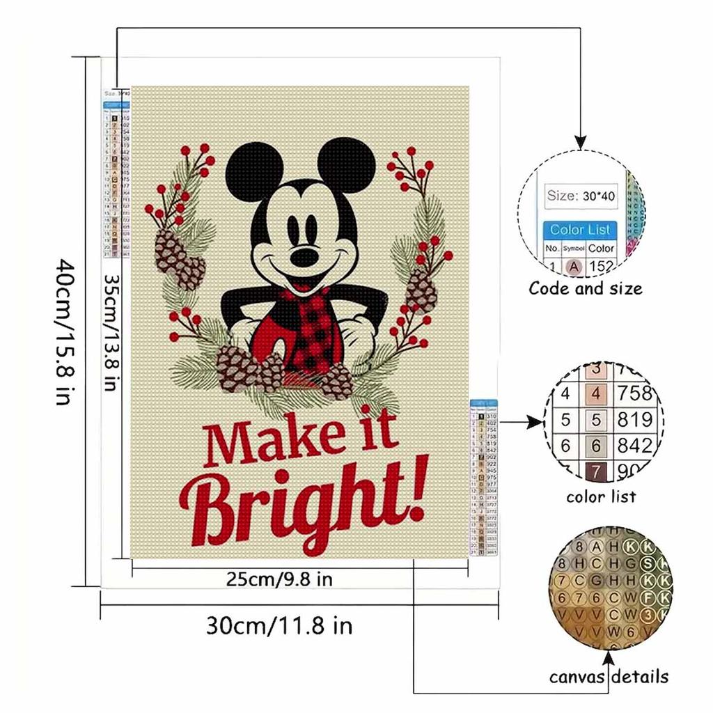 DIY Diamond Painting Handsome Mickey Cross Stitch Kit Mosaic Art Diamond Painting Full Circle Diamond Home Decoration