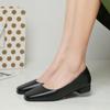 New Oversized Square Toe Single Shoes with Thick Heels and Shallow Mouthed Grandma's Shoes, Comfortable Low Heels, All Season Women's Shoes