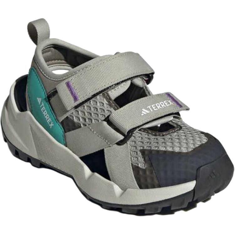 Adidas Terrex Hydroterra Synthetic Leather Fabric Comfortable Soft Sports Non-Slip Wear-Resistant Low-Top Sandals Kids Sandals Gray IH6374