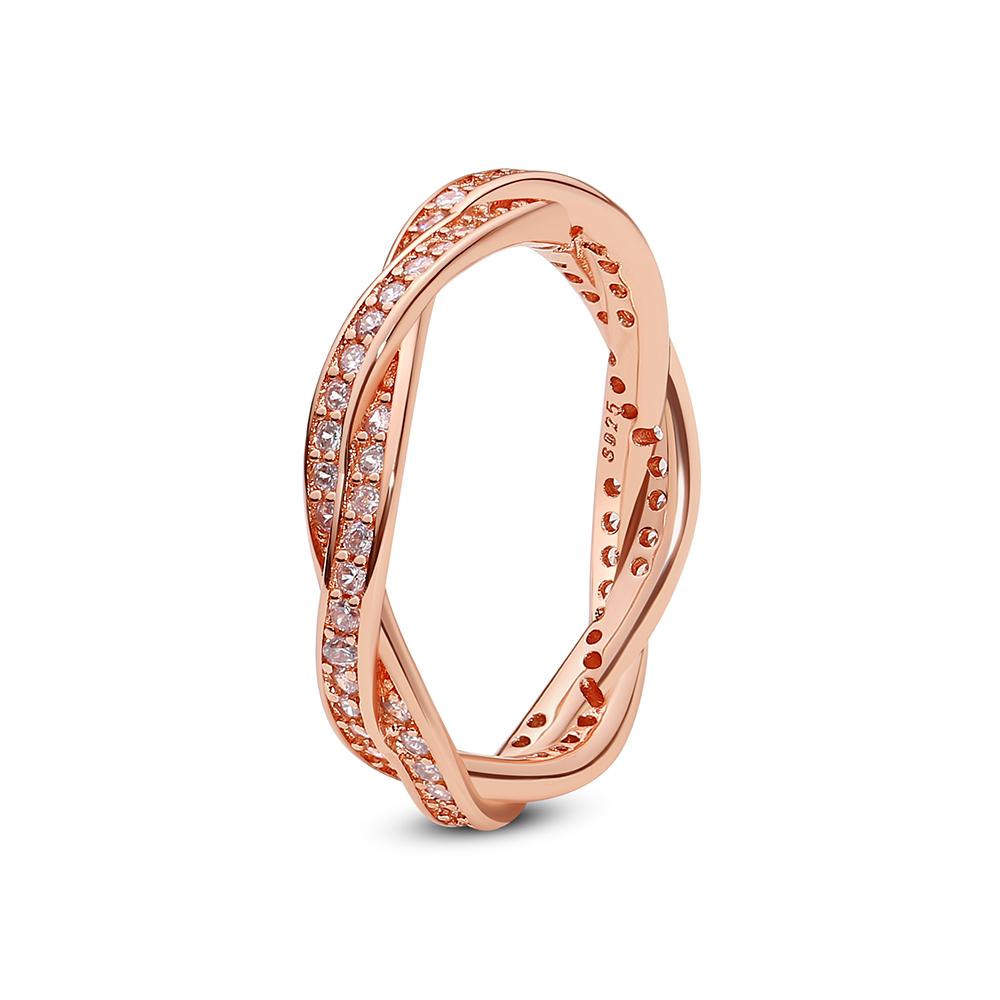 Кольца из стерлингового серебра 925 пробы для женщин, оригинальные обручальные кольца с короной, сердцем, висячей косточкой, розовое золото, кристаллы, роскошные ювелирные изделия