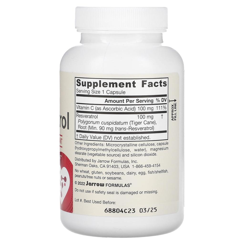 Jarrow Formulas Ресвератрол, 100 мг, 120 капсул