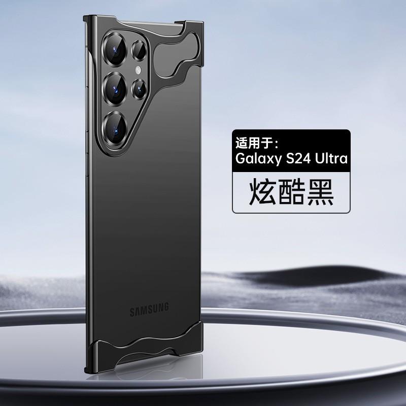 Aluminum Alloy Frameless Phone Case Galaxy S25 Ultra With Lens Protector Compatible S24 S23 Shockproof Slim Cover