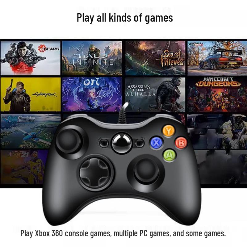 Universal Wired Controller with Linear Trigger for Gaming on PC and TV