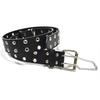 Женский ремень в стиле панк с двухрядной пряжкой и круглыми отверстиями