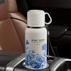 Stainless Steel Travel Mug 620ml Thermal Cup Portable Flower Pattern Thermos Bottle  Outdoor