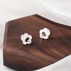 Exquisite Flower Circle Earrings for Women with Niche Design Screw Style Anti-ear Decoration