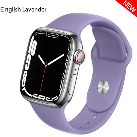 Силиконовый ремешок для Apple Watch Band 41 мм, 44 мм, 38 мм, 45 мм, 40 мм, 42 мм, дышащий ремешок для часов, браслет iWatch series 7, 6, 5, 4, 3, 2, 1