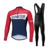 Long Sleeve Cycling Jersey Bib Pants Set Men Women Striped Breathable Wear