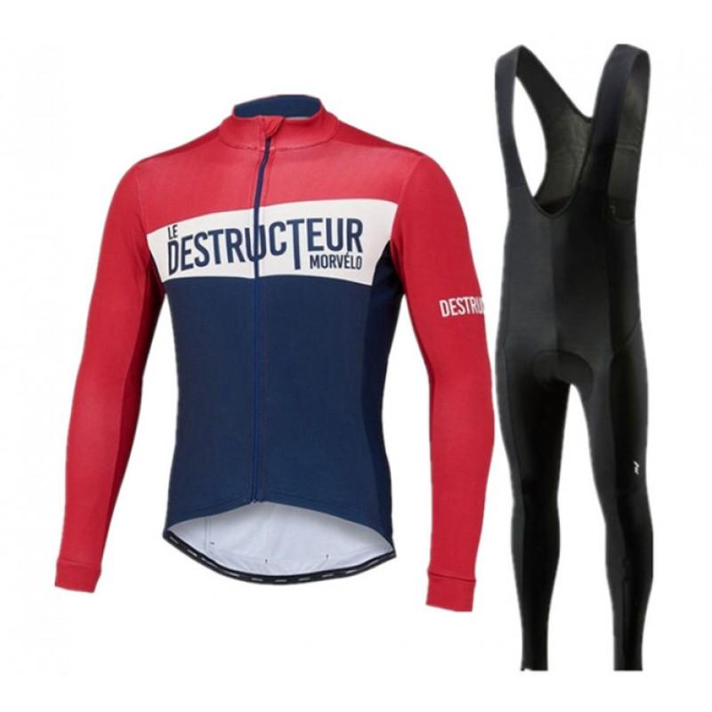 Long Sleeve Cycling Jersey Bib Pants Set Men Women Striped Breathable Wear