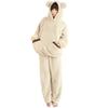 Fluffy Loungewear with Brushed Plus Sizes Loose Perfect for Fall and Winter [7-livehouse] Women's Pajamas, Set, Hooded, Ears, Thick, Fleece, Warm,
