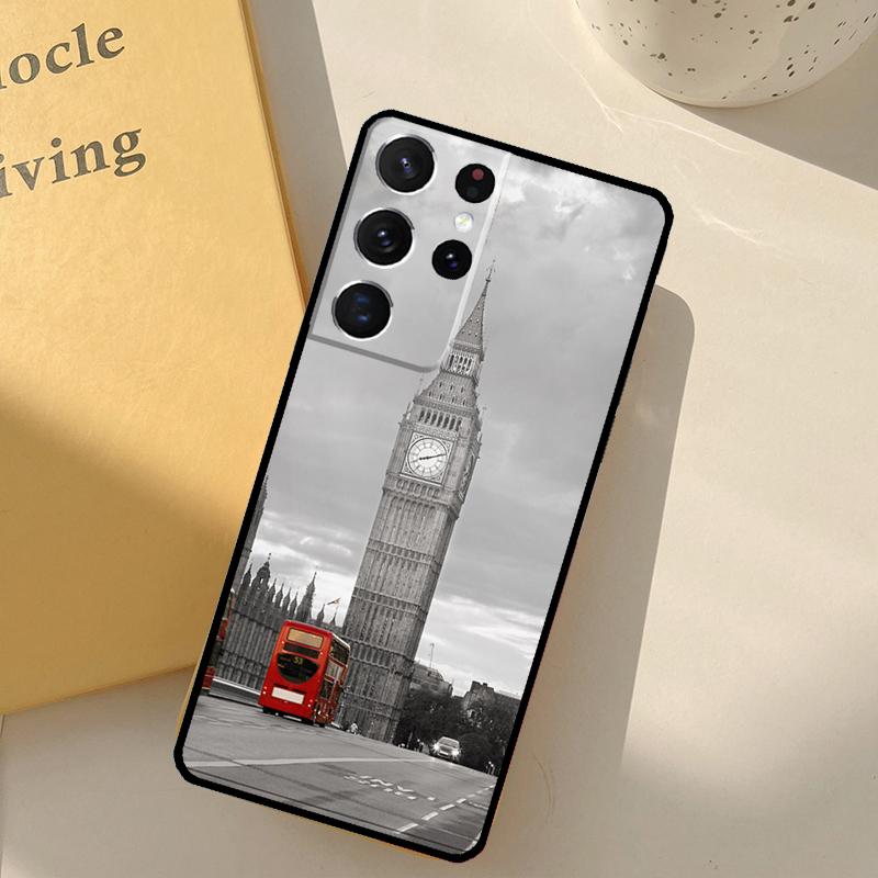 Лондонский Автобус Англия Биг Бен Чехол для Телефона Для Samsung Galaxy S25 Ultra S20 S21 S22 S23 S24 S9 S10 Plus S25 FE Защитный Корпус