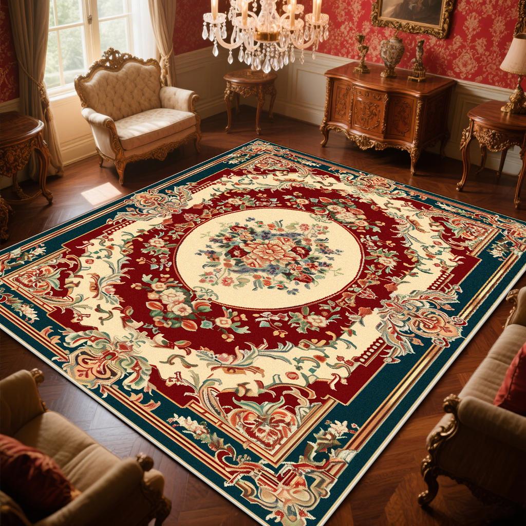 Persian Luxury Red Carpet Living Room Large Size Rug Non-slip Coffee Tables Mat Home Decoration Bedroom Lounge Rug 200x300cm