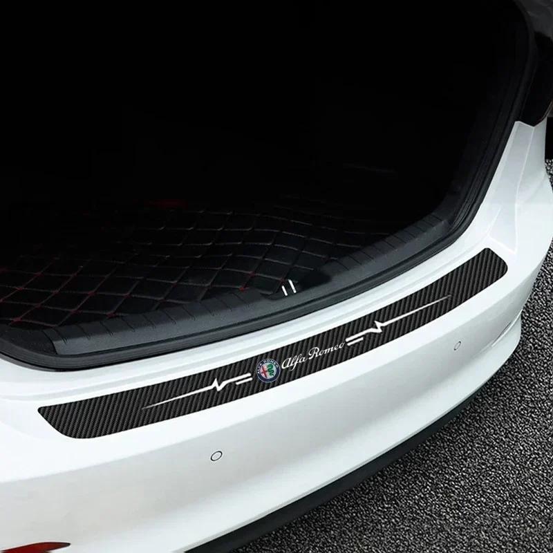 For Alfa Romeo Giulia 159 147 156 4C Stelvio Giulietta Mito Car Door Sill Protector Sticker Carbon Fiber Rear Tail Bumper Decals zq5