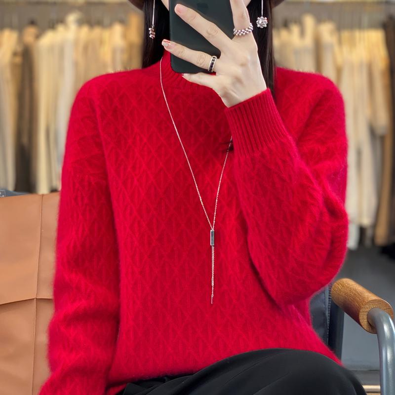 Женский кашемировый свитер Qinghe кашемир 30% кашемир 70% шерсть теплый и модный универсальный осенне-зимний