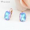 Fashion Europe Colorful Square Drop Earrings For Women Wedding Party Temperament Elegant Jewelry Stylish Gift