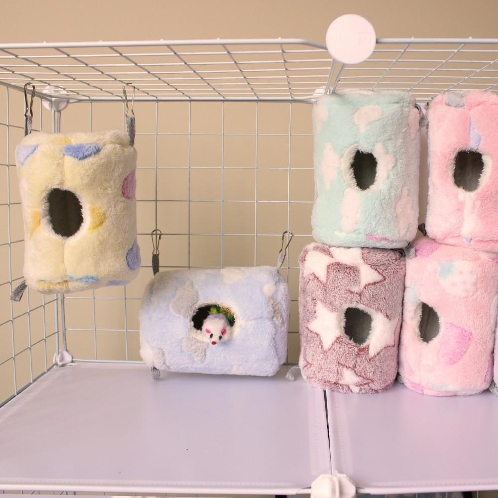 Теплый гамак для хомяка Утолщенный плюшевый Кроватки для белки Спальный мешок для питомца Аксессуары для клетки