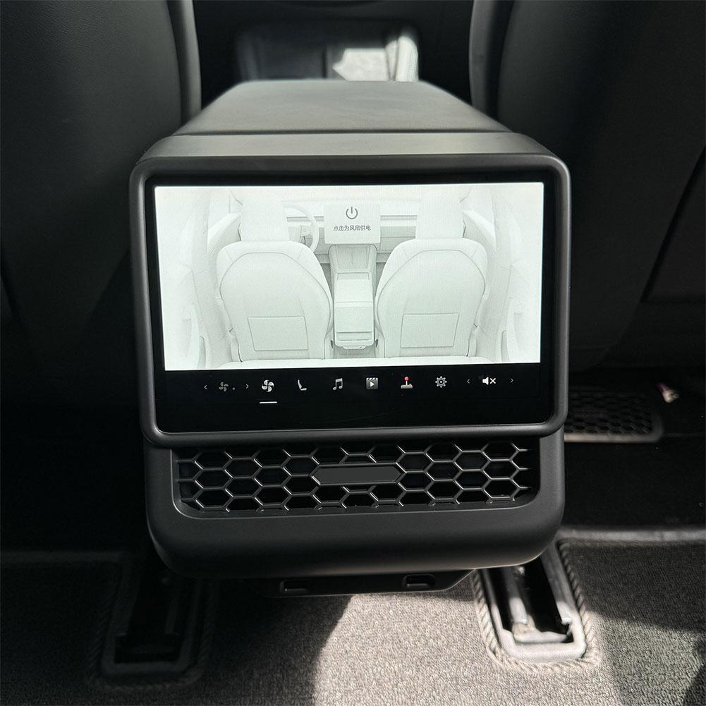 Rear Screen Cover For Tesla Highland ABS Protector Frame Back Air Vent Trim Protective Cover Interior Accessories I1J4