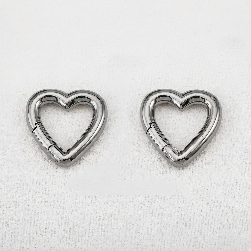 2Pcs 1Pc Charm Stainless Steel Buckle Heart Circular Connector DIY Necklaces Jewelry Making Lobster Buckle Accessories Wholesale