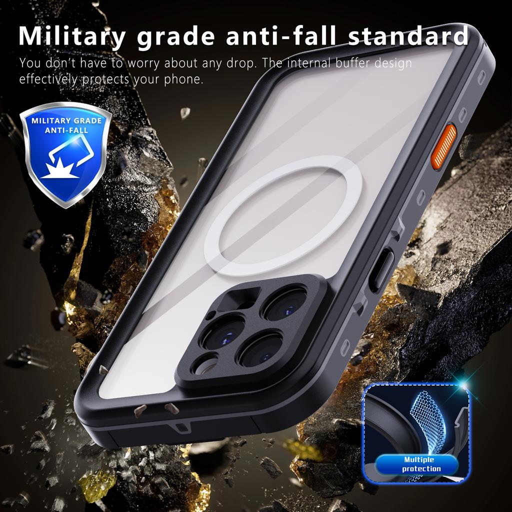 Водонепроницаемый магнитный чехол IP68 для iPhone 17 16e 16 15 13 Pro Max, 16 15 Plus, пылезащитный чехол, 360-градусная полная защита