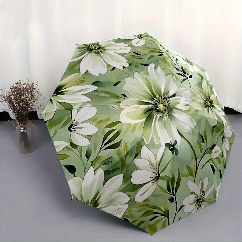 1pc Floral Pattern Automatic Opening/Closing Folding Umbrella with 36 Ribs, Plastic Handle, Windproof Portable Sunshade Umbrella y250726076