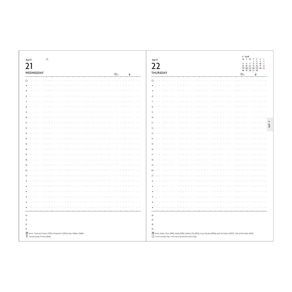 EDiT 2027 January 2027 1 Page per B6 Modified Planner, Start, Day, Size, Refillable, 27WDR-ETA-RFL