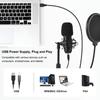 USB-микрофон, комплект игровых микрофонов, кардиоидный конденсаторный микрофон для подкастов с настольной подставкой, амортизирующее крепление
