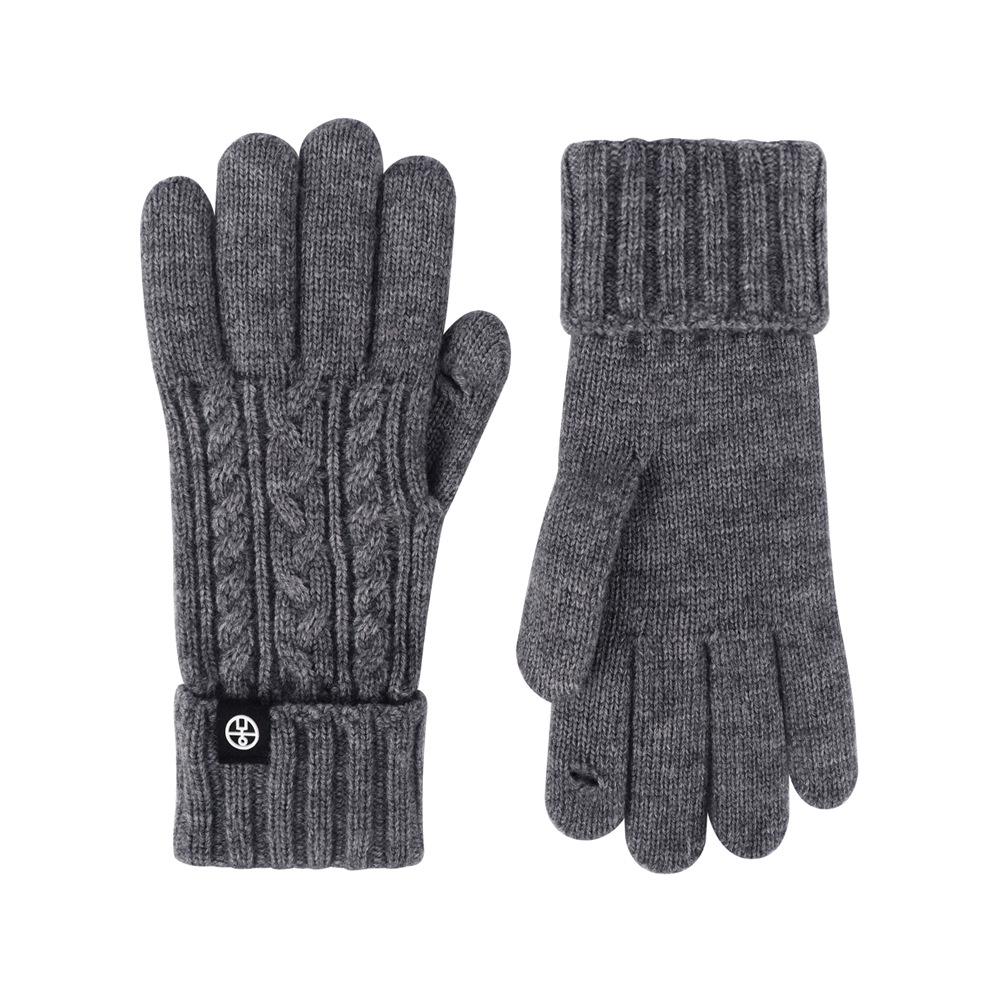 Knitted gloves winter outdoor riding gloves cold-proof wool blended European and American thickened extended warm gloves