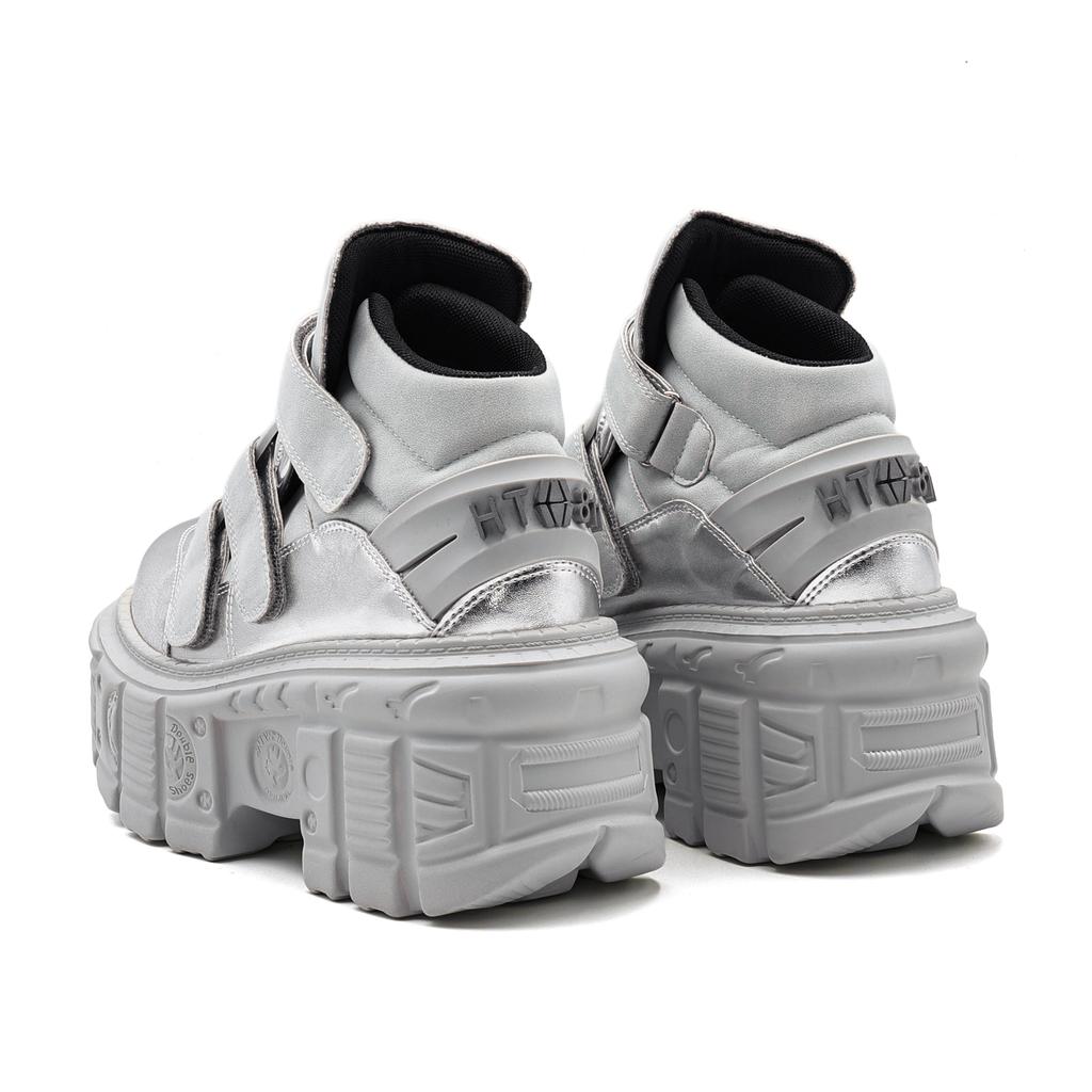 Готические ботильоны на шнуровке Новая панк-стиль женская обувь Высота каблука 6 см Обувь на платформе Женские кроссовки с металлическим декором