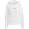 Front Print Logo Hoodie Long Sleeve Sweatshirt Women Tops White HR2596