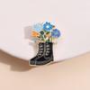 Magic Knight Boots Enamel Pin Exquisite Flowers Boots Badge Brooch Lapel Backpack Fashion Accessories Jewelry Gift