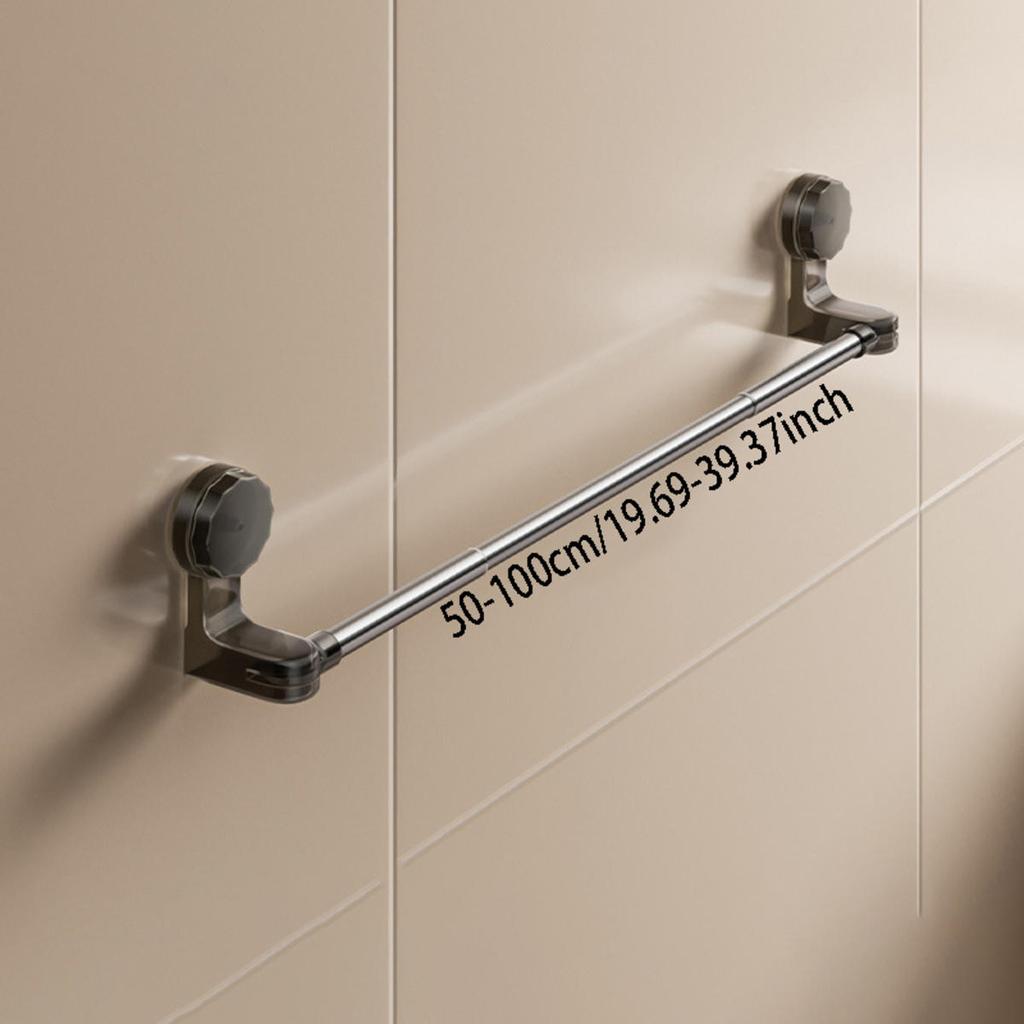 Multipurpose Adjustable Towel Slipper Racks Retractable Suction Cup Storage Rod Household Bathroom Wall Mounted Storage Supplies