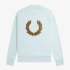 Fred Perry [sharp] Laurelis Graphic High Neck Sweatshirt   Light Ice Afpm2417770 R30