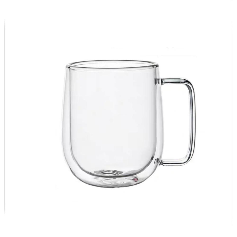 150/250/350ml Heat Resistant Glass Cups Double Wall Glass Coffee Cup with Handle Breakfast Milk Water Cup Clear Juice Beer Cups
