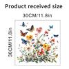 Flower Wall Stickers, Self-adhesive Butterfly Toilet Sticker Peel And Stick, Floral Leaf Decor Art DIY Wall Decals Wallpaper Supplies For Refrigerator
