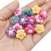 Dark Series Flower Beads Handmade Materials Necklace Jewelry UV Plated Dazzle Two Color Bracelet Accessories DIY 10Pcs