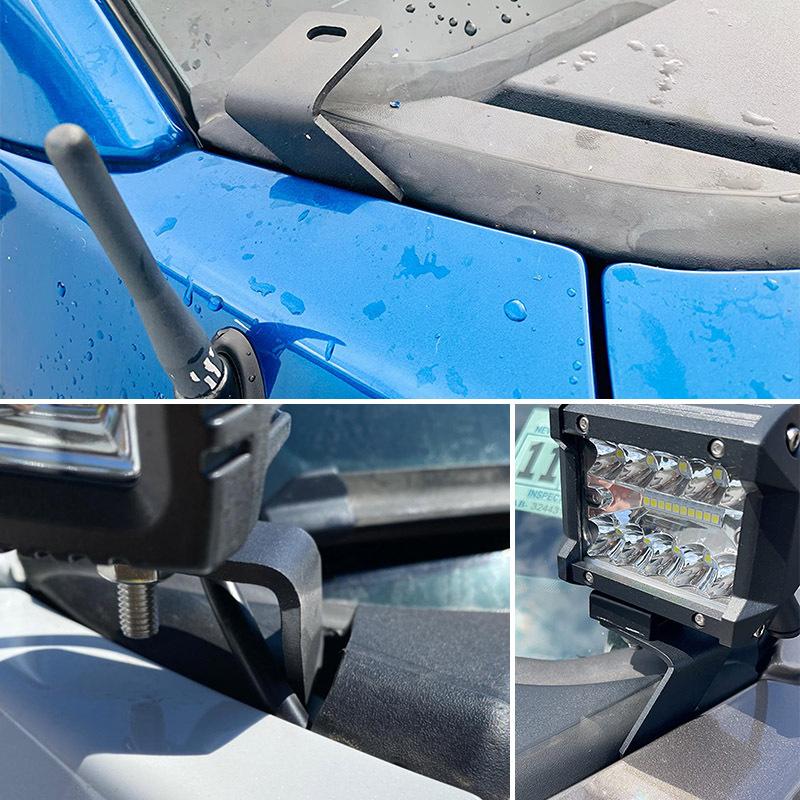 for Ford Car Led Work Light Mounting Bracket A-pillar Hood Hinges Worklight Mount for F150 Raptor 2017-2023 F-150 2015-2023