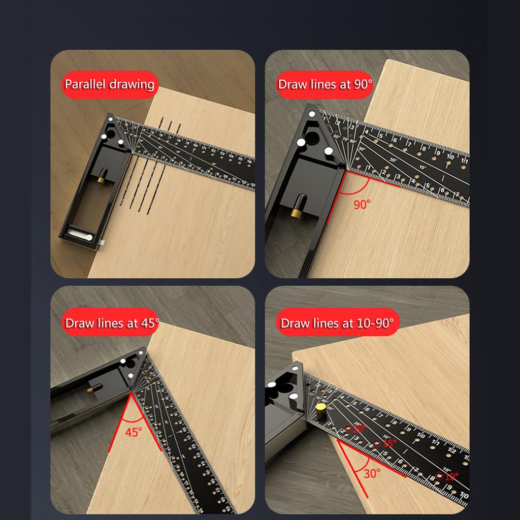 Carpenter Square Tool, Combination Square 12Inch/300mm, 15.7Inch/400mm, Angle Ruler,L Shape Square Ruler