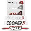 3D Metal ALL 4 ALL4 COOPER S WORKS Logo Car Stickers Decals Trunk Emblem Badge For MI-NI COOPERS R60 R61 F60 R50 R52 R53