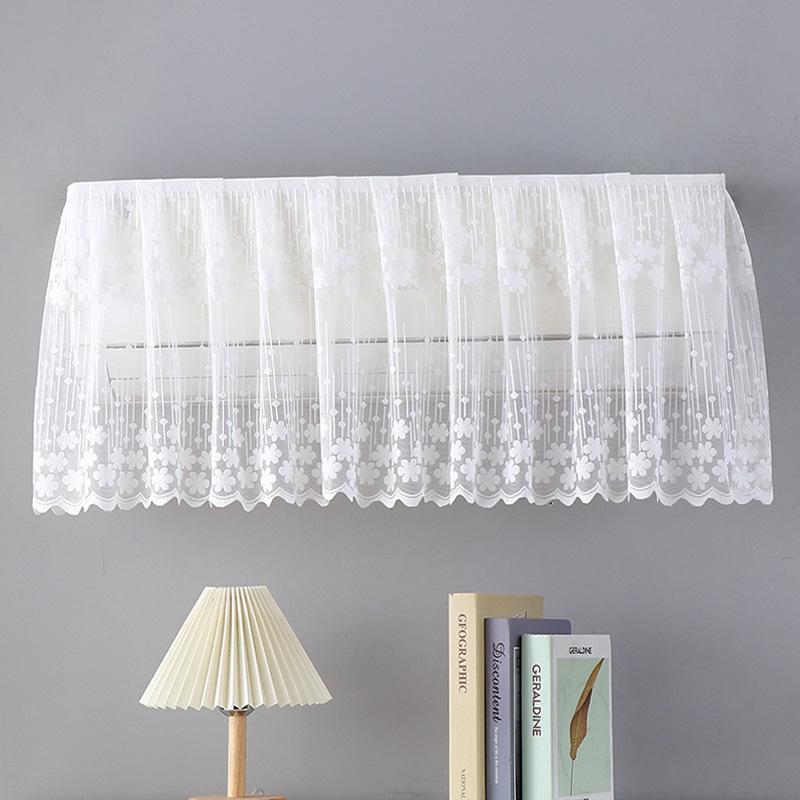 Elegant Lace Embroidered Design Anti-Direct Blowing Air Conditioner Covers Cloth Wall-Mounted Dust-Proof Case Home Decoration